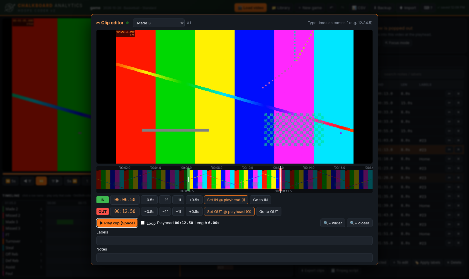 Trim editor